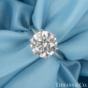 Tiffany & Co. Platinum Diamond Setting Ring 3.04ct E/VVS2